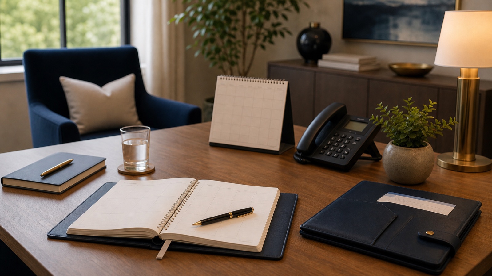 Aftercare and return-to-work planning desk without visible faces